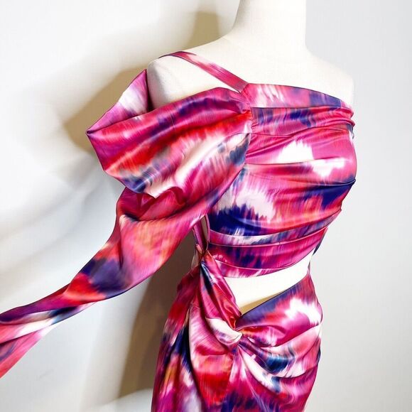 Lovers and Friends Small Santa Monica Dress Barbie Pink Tie Dye Cut Out REVOLVE - Picture 2 of 8